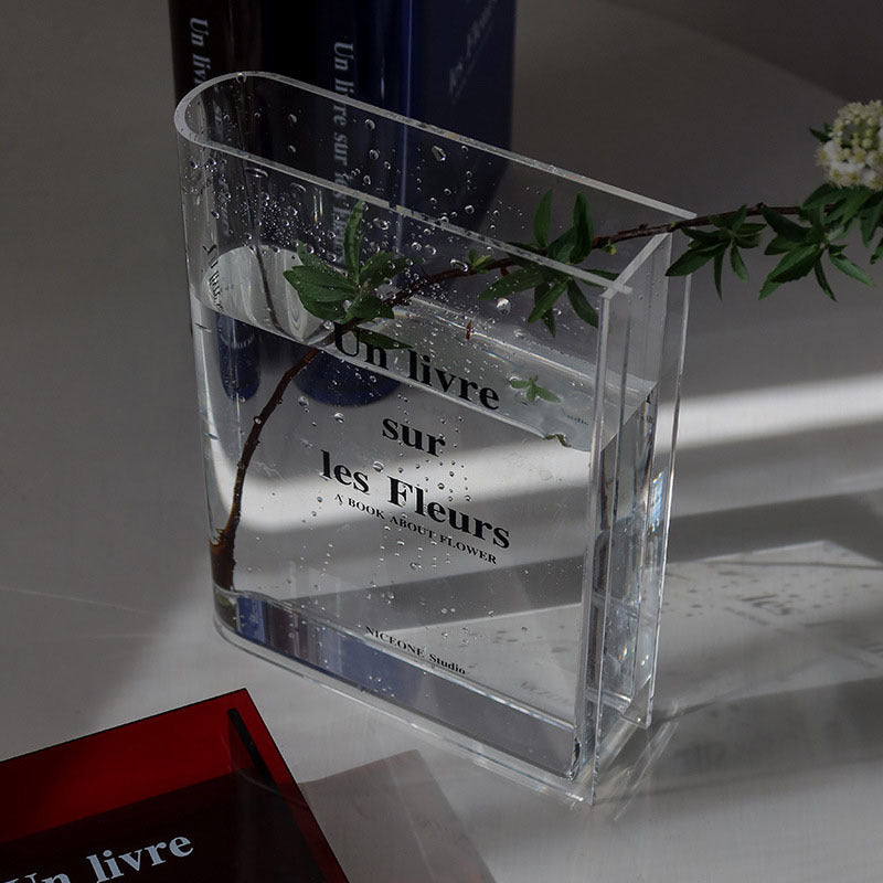 Transparent Acrylic Book Vase