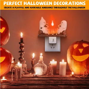 2 Ghostly Bonfires Flashing Flames Night Lights Indoor